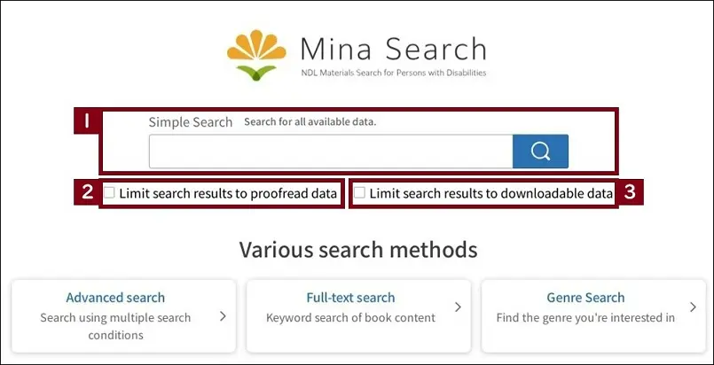 Search fields of simple search